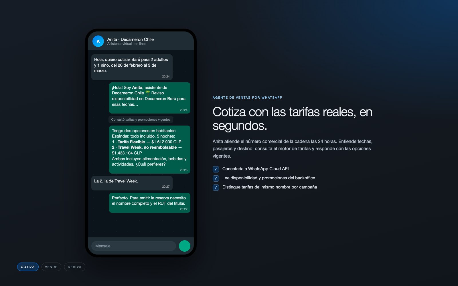 Cotización con tarifas reales