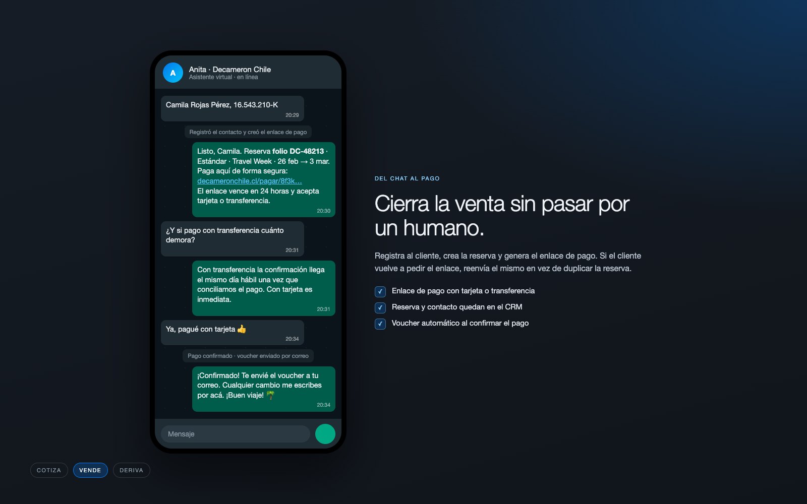 Del chat al enlace de pago