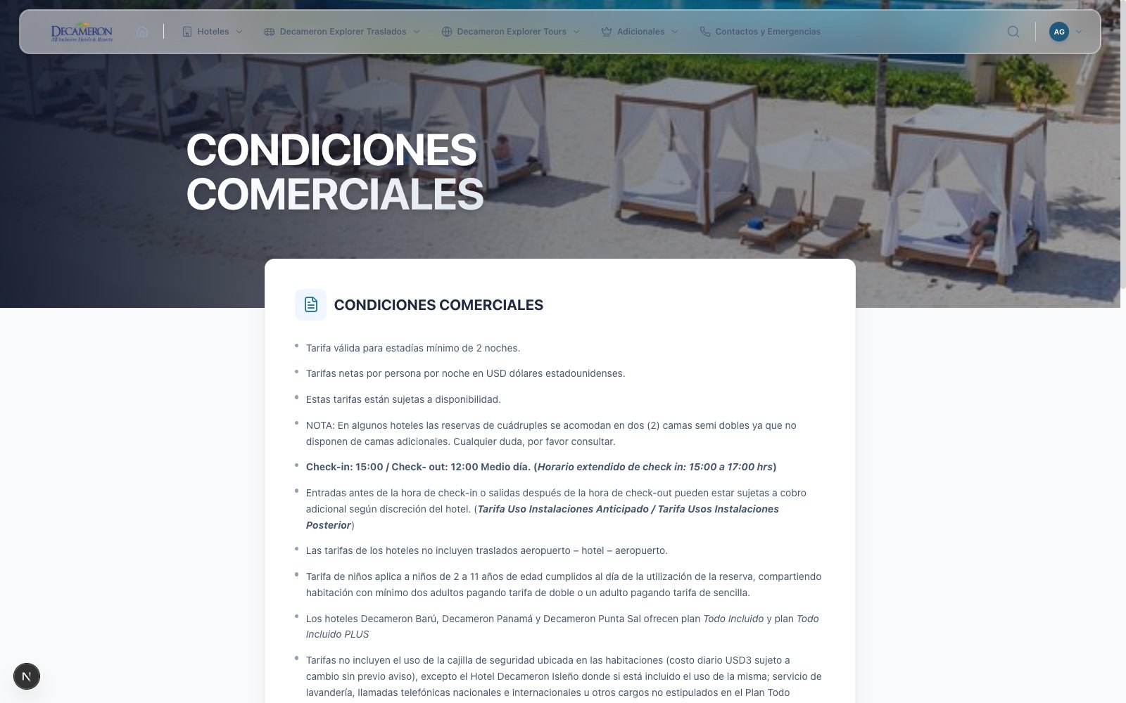 Condiciones comerciales