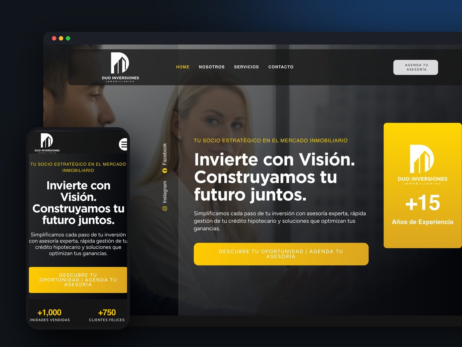 Sitio corporativo con agenda de asesorías