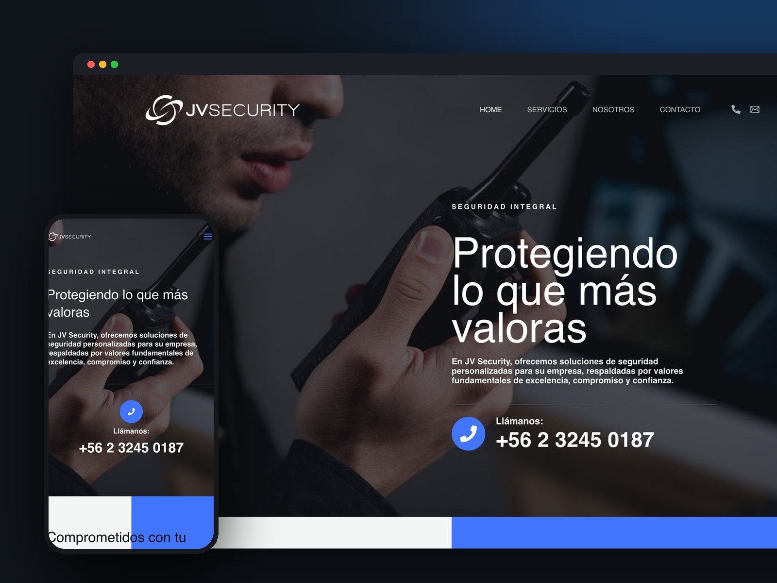 Sitio corporativo de servicios